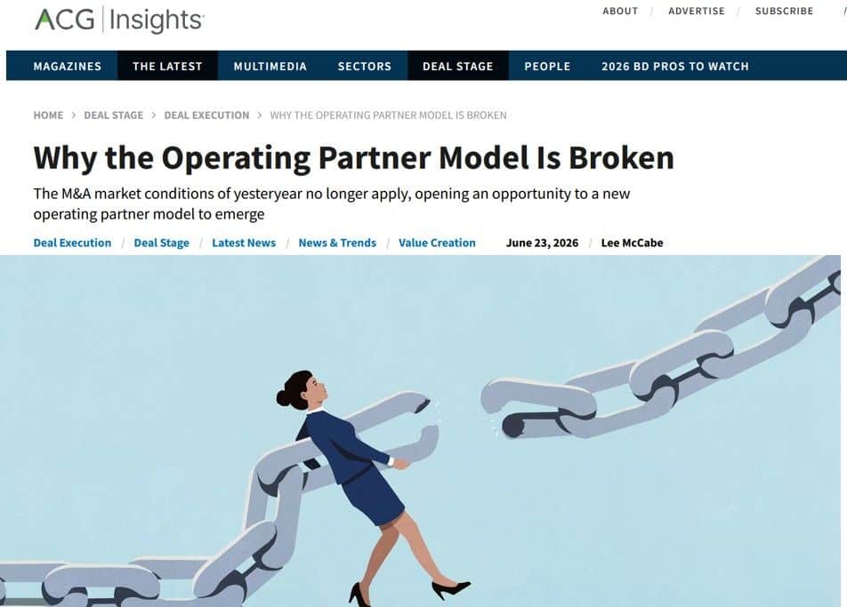 Operating Partner Europe accompagnant un dirigeant de PME sur le terrain